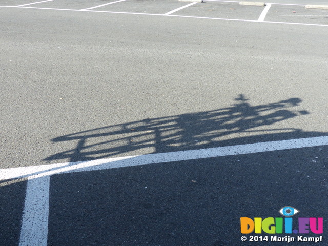 FZ007853 Shadow of pushbikes on back of van